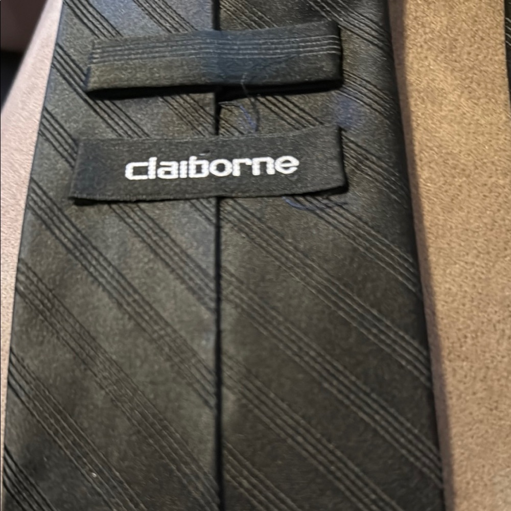 Claiborne Black Striped Tie - Picture 5 of 6